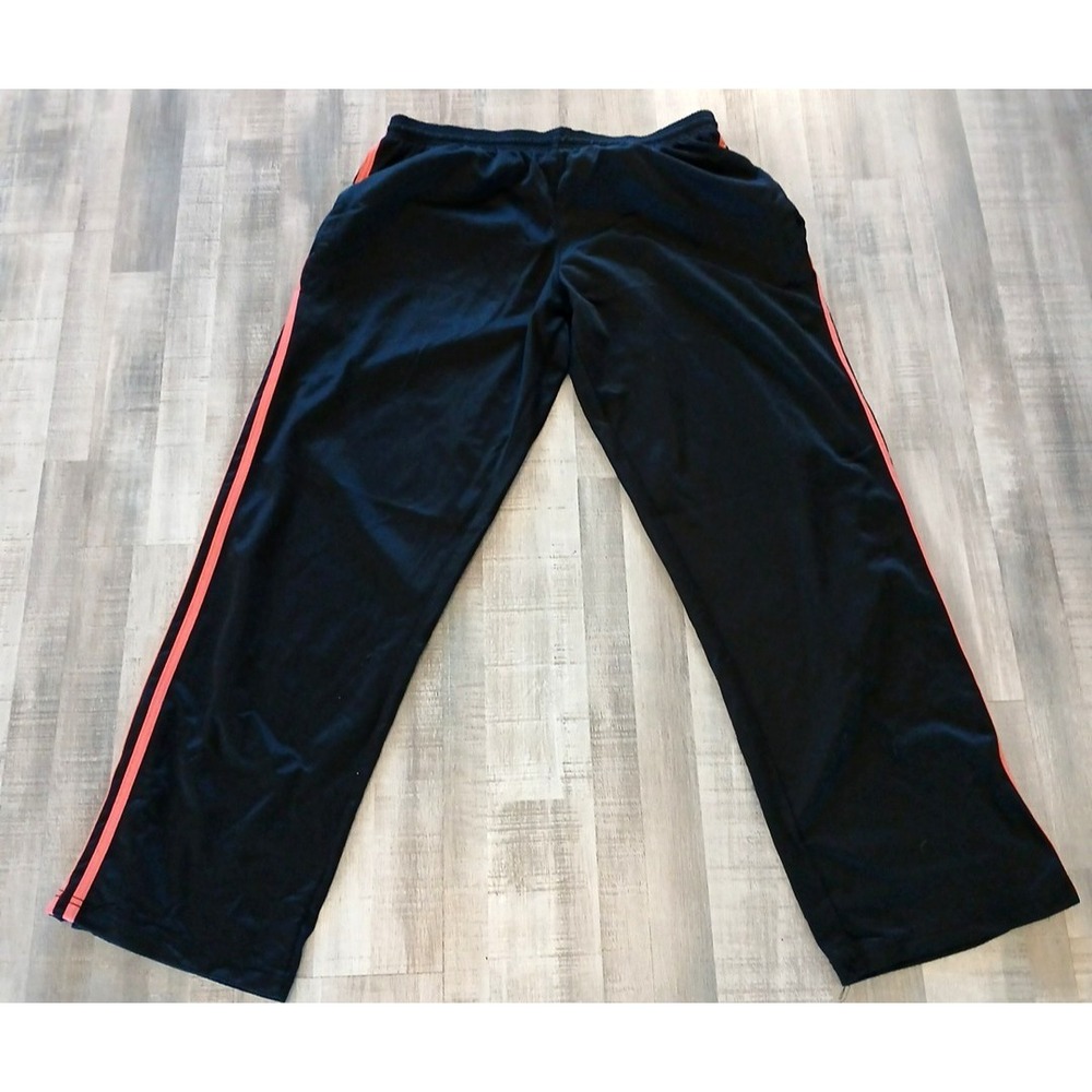 NBN Gear Black & Red Orange Stripe Active Drawstring Sweatpants  Men Size L
